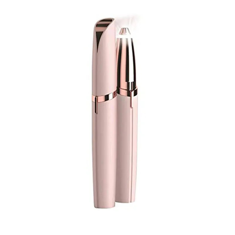 

Dropshipping Hot Sale Mini Electric Eyebrow Trimmer Lipstick Brows Pen Hair Remover Painless Eye brow Razor Epilator with LED