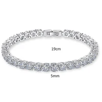 

RTS 5mm round Moissanite 925 sterling silver tennis bracelet