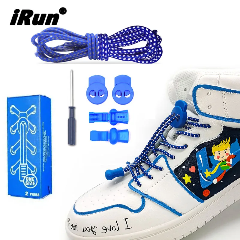 

iRun Running Lock Laces Safety Night Reflective Elastic Lazy Shoelaces Never Tie Speed Laces Fast quick shoes lace locking