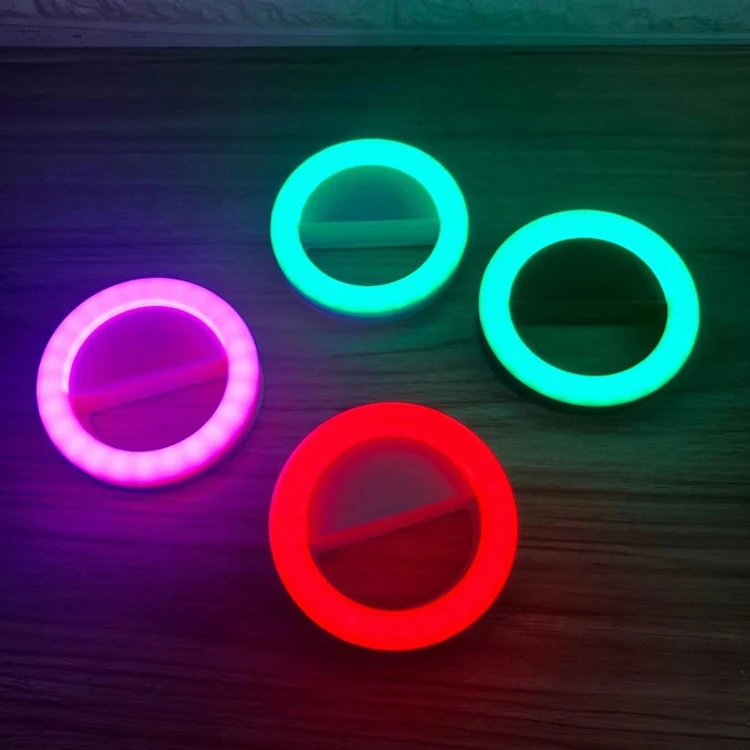 

Portable usb charging rgb rechargeable cellphone ringlight with battery