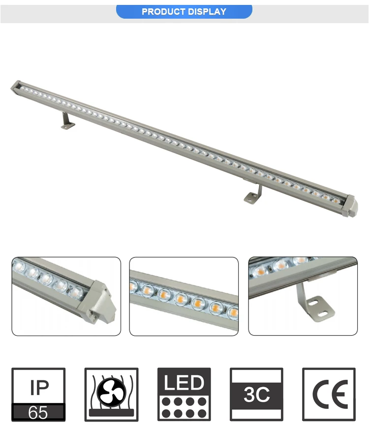Exterior outdoor waterproof landscape 6w 10w 12w rgbwa ip65 dmx rgb strip bar wall washing lamp led wall washer light