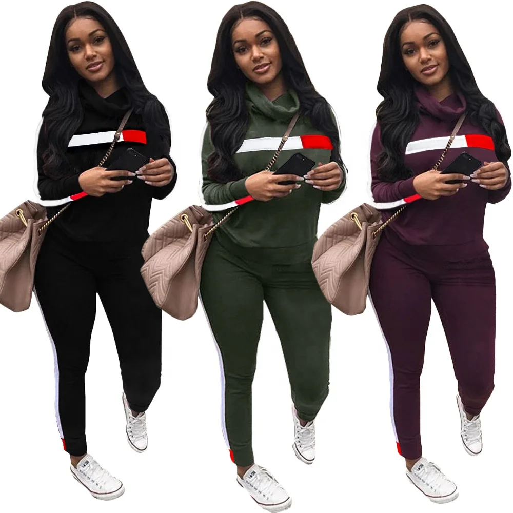 wholesale winter long sleeve two piece set women clothing hoodie