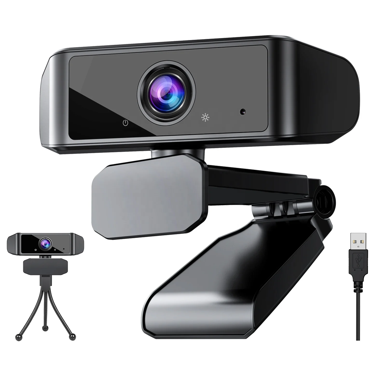 

Full HD 1080P Webcam with Microphone USB Web Camera for Computer Streaming Webcam for PC Laptop, Balck