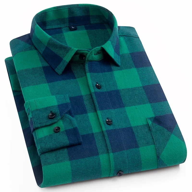 

Custom 100% cotton green plaid long sleeve men camisas masculinas flannel shirts, Etc(all colors)