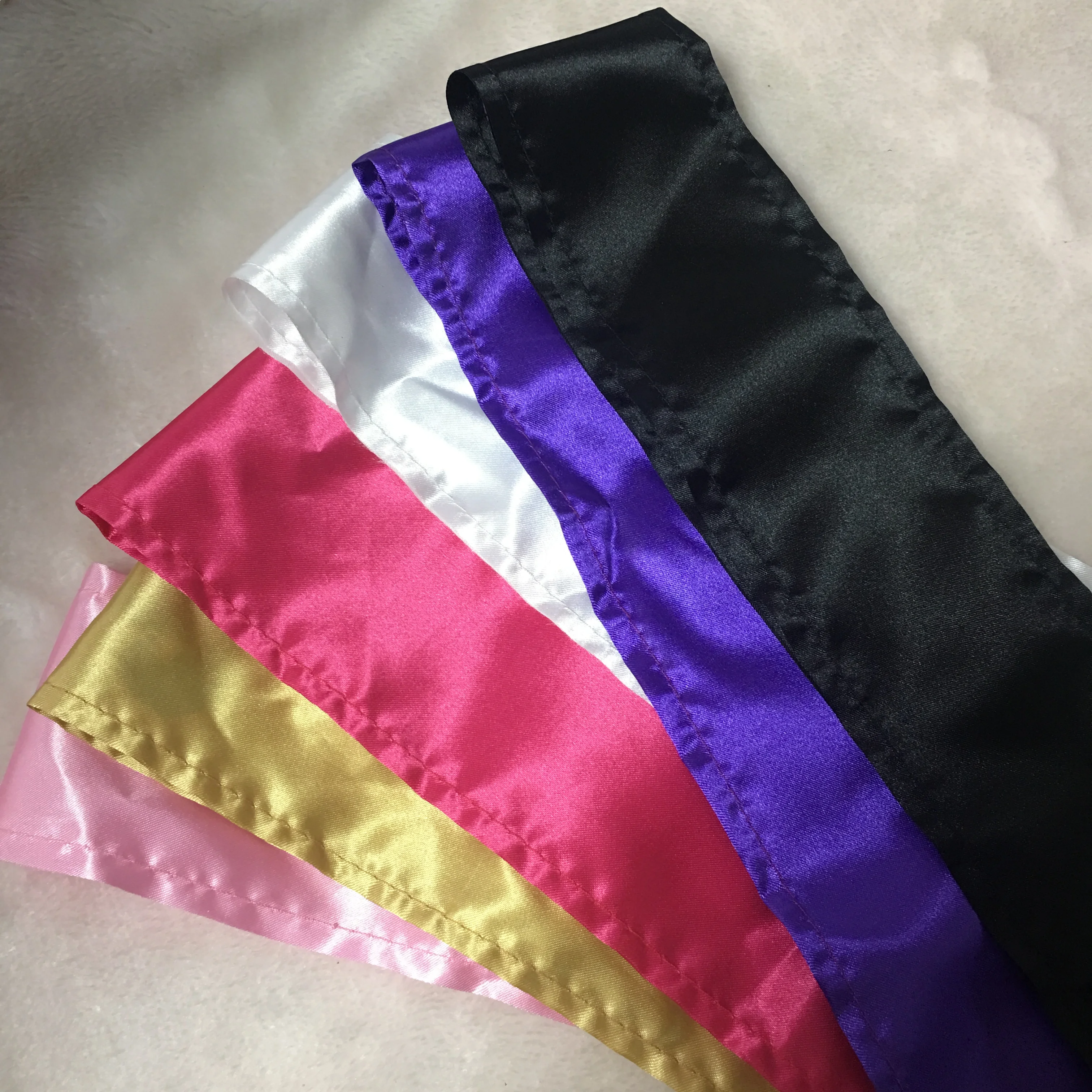 

High quality silk edge wrap colorful silk scarf for girls women children head band