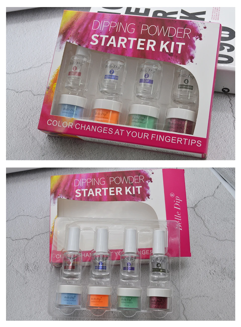 Nail Glitter Gel Powder Dip Kit Clear Dipping Powder Nails Isay Beauty