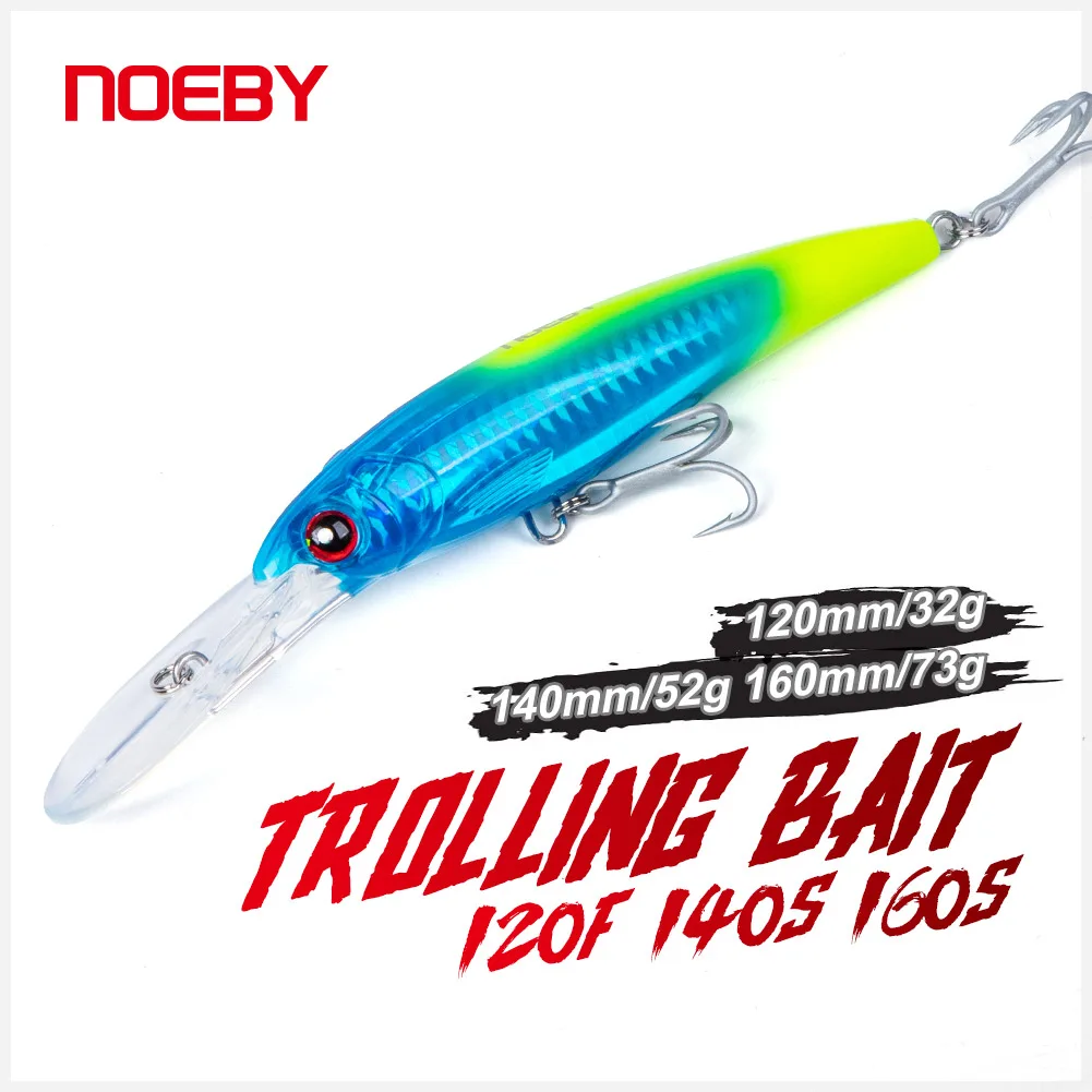 

NOEBY 32g/52g/73g Trolling Fishing Lure Minnow Lures Big Game Deep Diving Fishing Lures Artificial Stick Bait for Bass Tuna GT