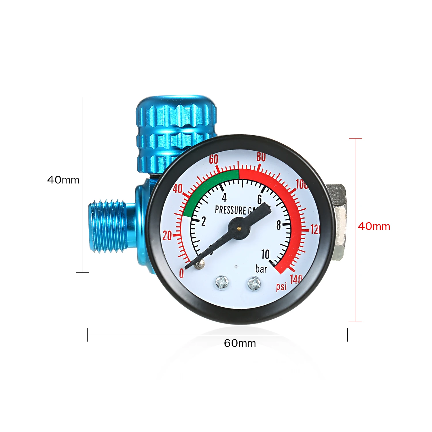 1/4" 0-140PSI Air Compressor Pressure Regulator Gauge Switch Control Valve Tool 