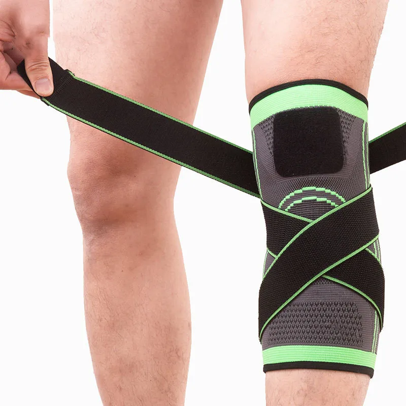 

Neoprene Knee Support Compression Adjustable Meniscus Knee Pads Support Sports Knee Brace With Belt, Orange/black/pink/green