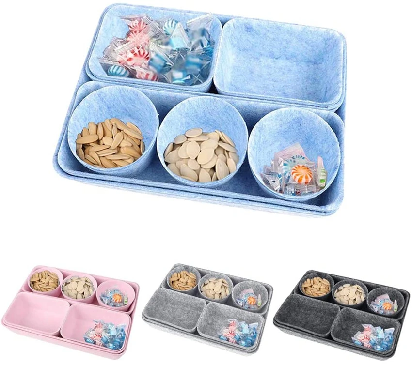 

Office Supplies Felt Desk Drawer Organizers Trays Storage Bins, Customized color
