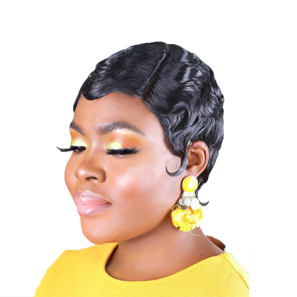 lace front finger wave wig