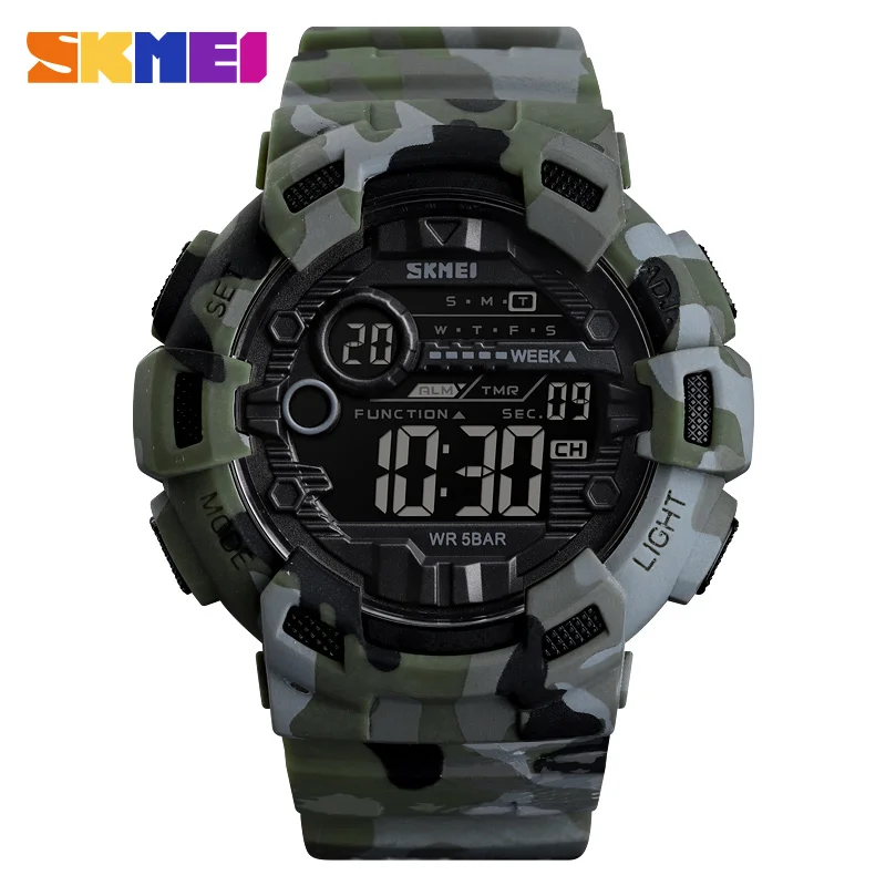 

SKMEI 1472 Brand Men's Sports Wristwatch Military Electronic Countdown Stopwatch Clock 50m Waterproof Men Digital Led Watch