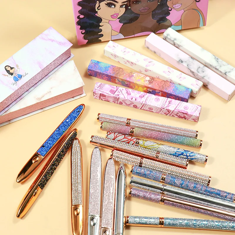 

Makeup vendor easy to remove fast dry magic 2 in 1 self adhesive waterproof false eyelash glitter clear glue eyeliner pens, A variety of colors to choose from