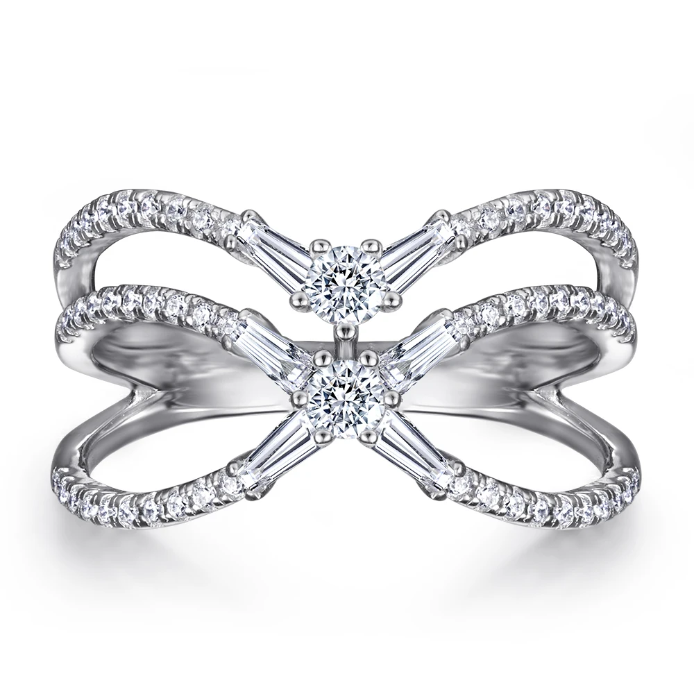 

Fashion Jewelry Women Ladies Silver Crystal Round Diamond Orbit Ring Zircon Ring