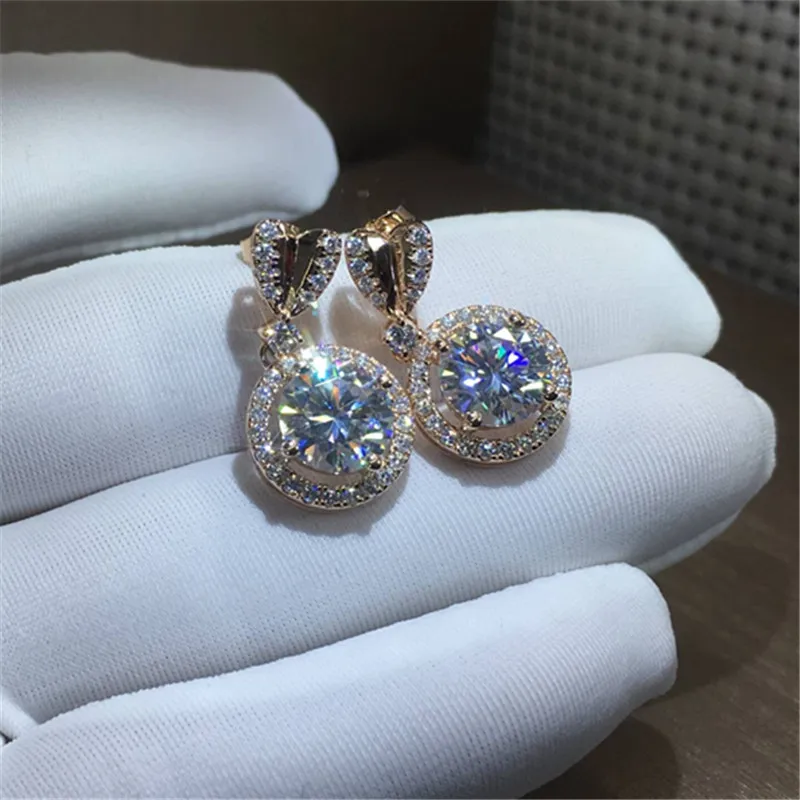 

Classic Design 925 Sterling Silver Needle Bowknot Zirconia Huggie Earrings Sweet Diamond Drop Earrings Jewelry