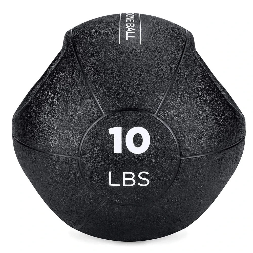 
24 Hours Customer Service Durable Dual handle Easy grip Rubber Medicine Ball. 