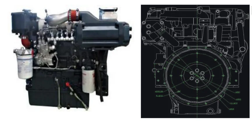 4 Cylinder Inboard Boat Engine 90hp-150hp Marine Diesel with Stern ...