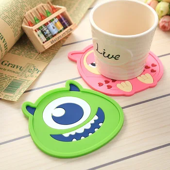 

1 Pcs Silicone Dining Table Placemat Coaster Kitchen Accessories Mat Cup Bar Mug Cartoon Animal Owl Totoro Minions Drink Pads AN