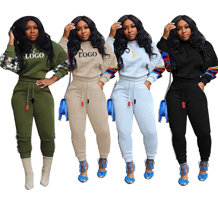 

2021 New Arrivals Printed Lounge Joggers with pockets Sets Women Fall Clothing, Can do as your require