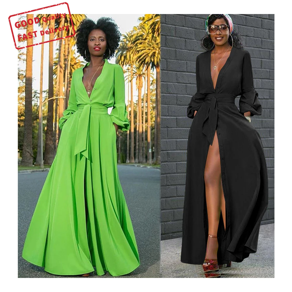 

GQ1419 spring 2021 cotton dress women pile pile sleeve low V night club dresses sexy elegant dresses, Picture color