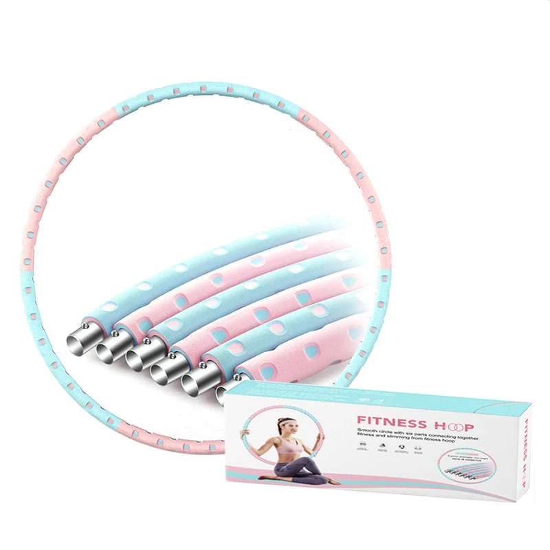 

Stainless steel inner tub detachable pink blue hula hola ring hooping for adult, Pink blue/orange
