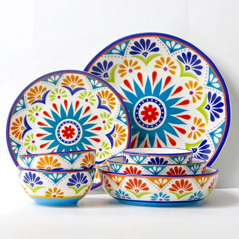 

Ceramic bowl and plate combination for microwave oven
