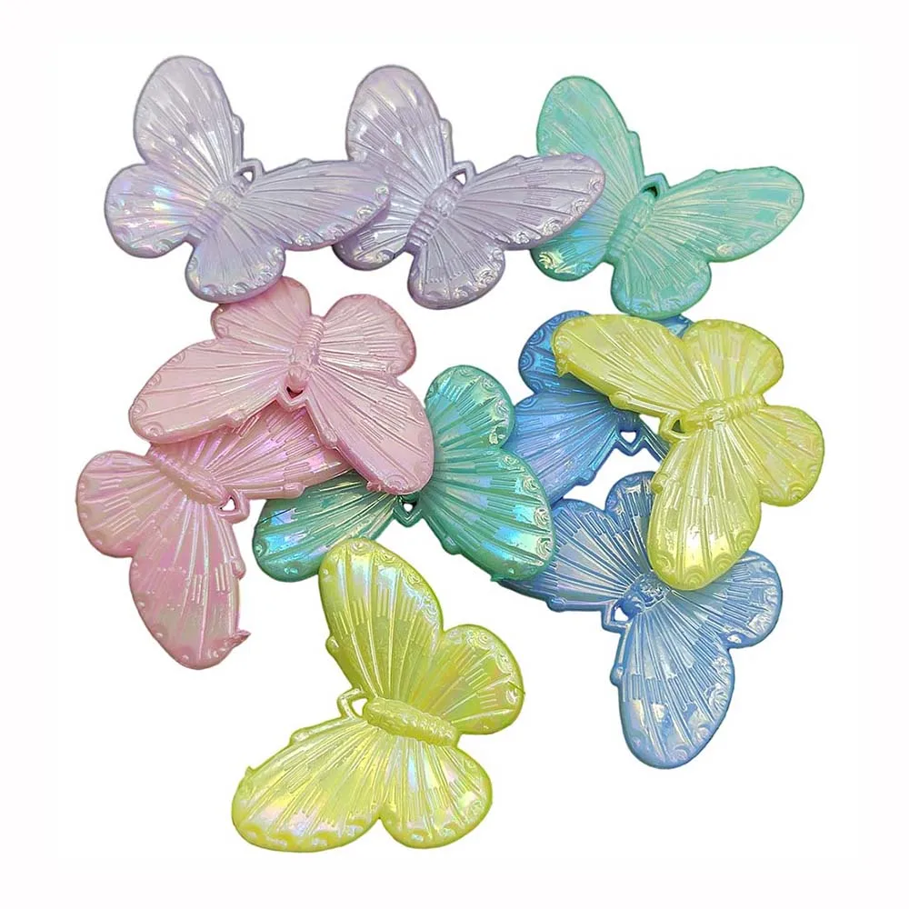 Candy AB Colorful Butterfly Shape Acrylic Bead Spacer Loose Beads Charms DIY Jewelry Making Bracelet Accessories