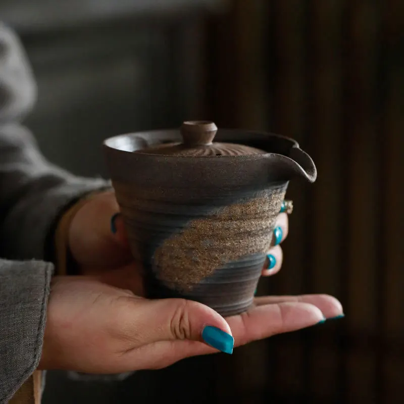 

Ceramic Teapot japanese style coarse pottery pot teapot single teapot Manual retro kung fu tea teaware tea making device