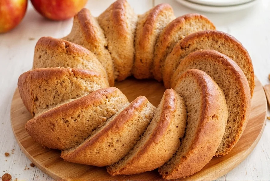 Perfectly baked cinnamon applesauce bread with golden crust and moist interior on wire cooling rack
