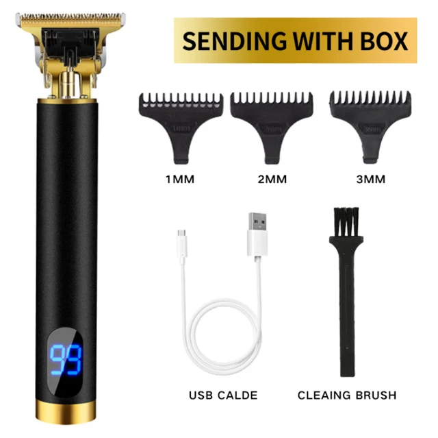 

Most popular Black golden LCD screen electric portable rechargeable hair clipper professional hair clippers for salon