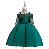 

One-Shoulder Pakistani Child Frock Design Party Muslim Girl Evening Dress