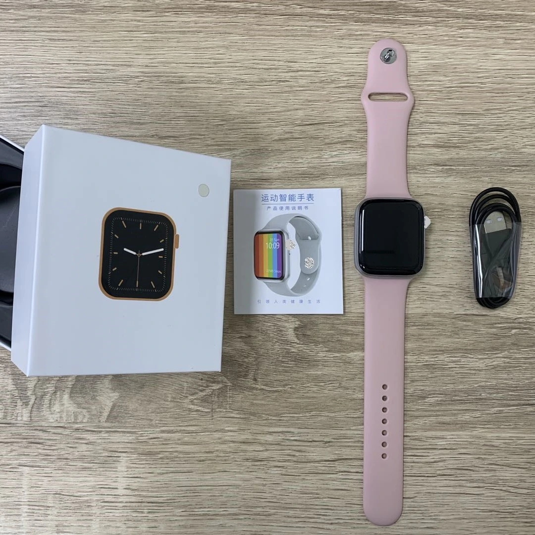 

High resolution 1.75 inch big full touch screen smartwatch calling body temperature series 6 wrist w26 smart watch, Black silver and rose gold
