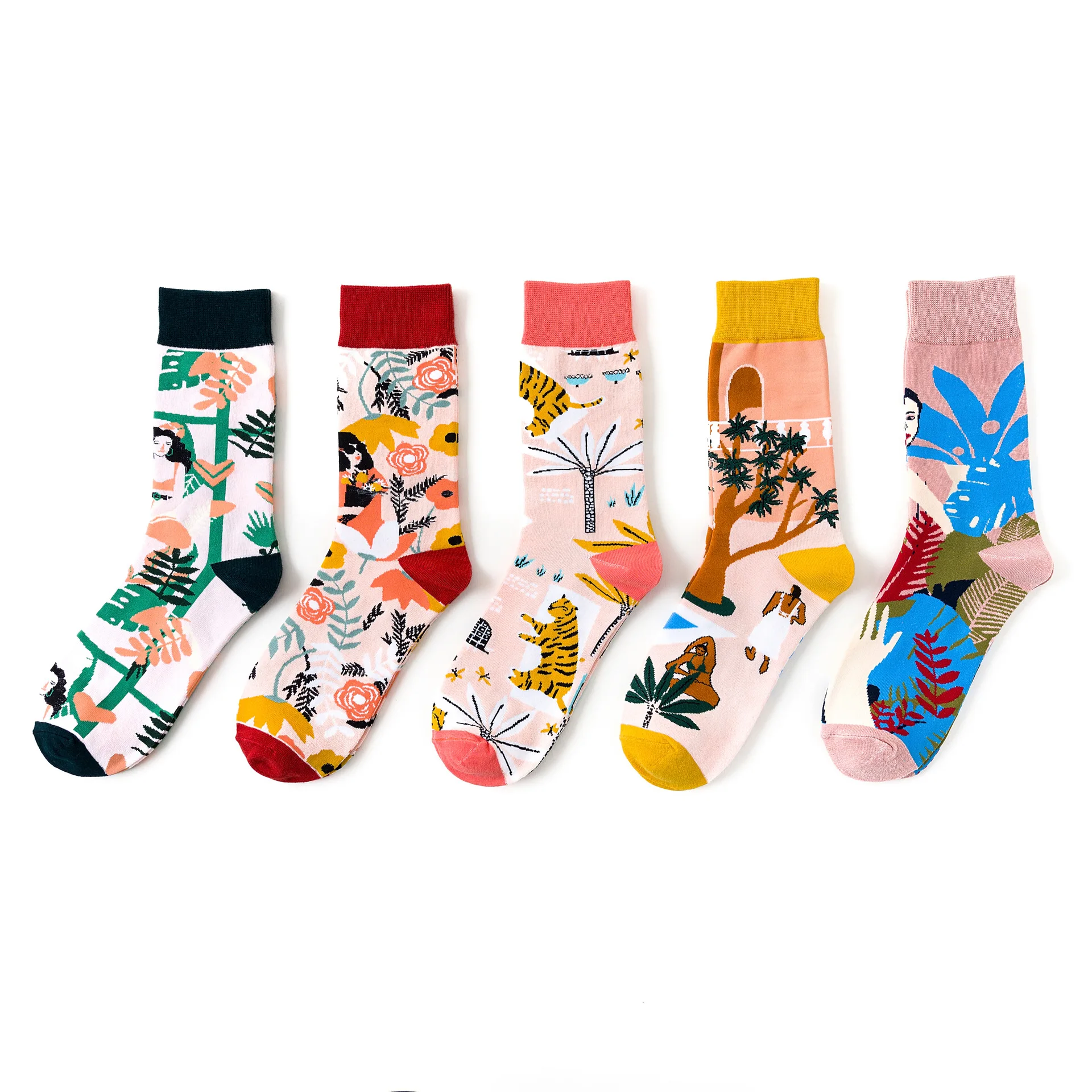 

Funny happy colorful socks character art socks wholesale, Multi colors