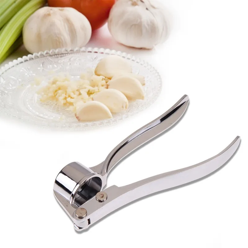 

1 Pieces Stainless Steel Garlic Presser Crusher Portable Garlic Mincer Chopper Crusher Slicer Grater Kitchen Tools Accessories, As photo