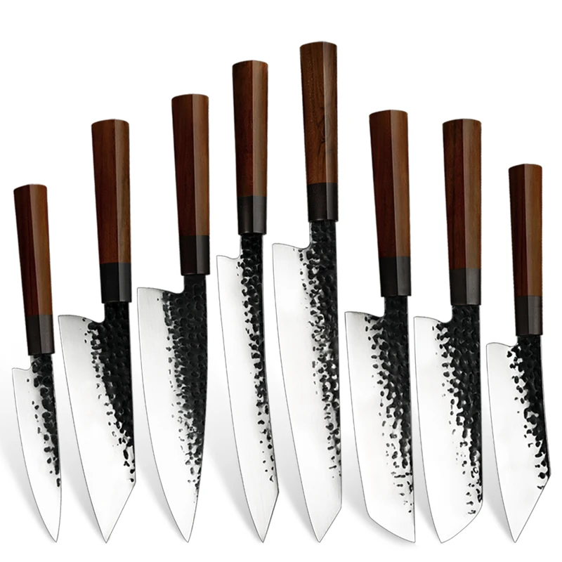 

440C High Carbon Stainless Steel Kitchen Knives Professional Custom Gyuto Chef Knife Cooking Tool with Ebony Rose Wood Handle