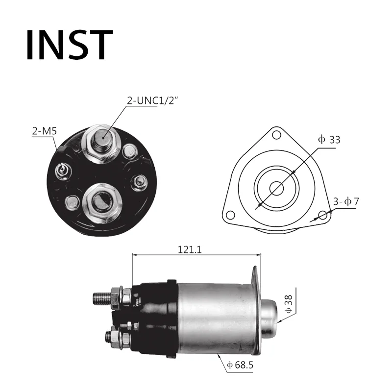 

AUTO STARTER SOLENOID FOR 12V 4.5KW 131369 CBSD420 12V 3604649RX 10456393 1115593 1115645 E6HZ11390B E6HZ11390C E5369 462679