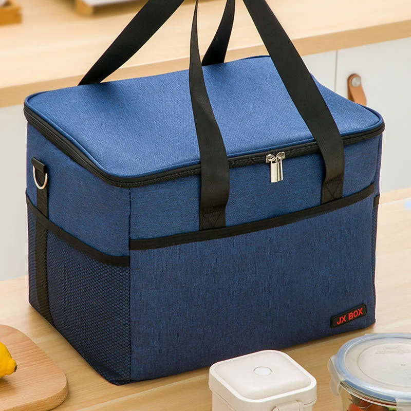 

Outdoor picnic professional refrigerated insulation handbag big storage waterproof lunch bag, Blue