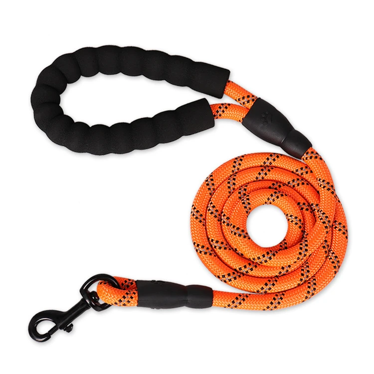 

New Padded Handle Tracking Strong Reflective Climbing Rope Dog Leash for Dog, Blue, black, red, purple, green, pink, orange