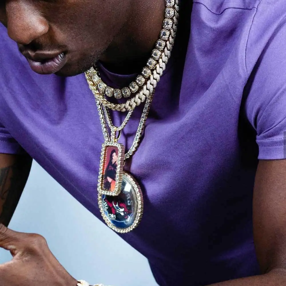 

Men's Hip Hop Choker Necklace 18 K Gold Silver Plated Tennis Chain Iced Out CZ Diamond Chains