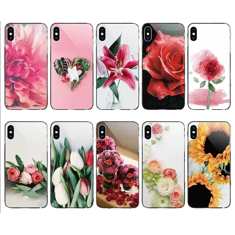 

Fashion case For one plus nord 8 8t 9 8pro TPU fancy soft mobile cover Girl design Print Nail And Flower Phone Case for nokia 2, Mix flower
