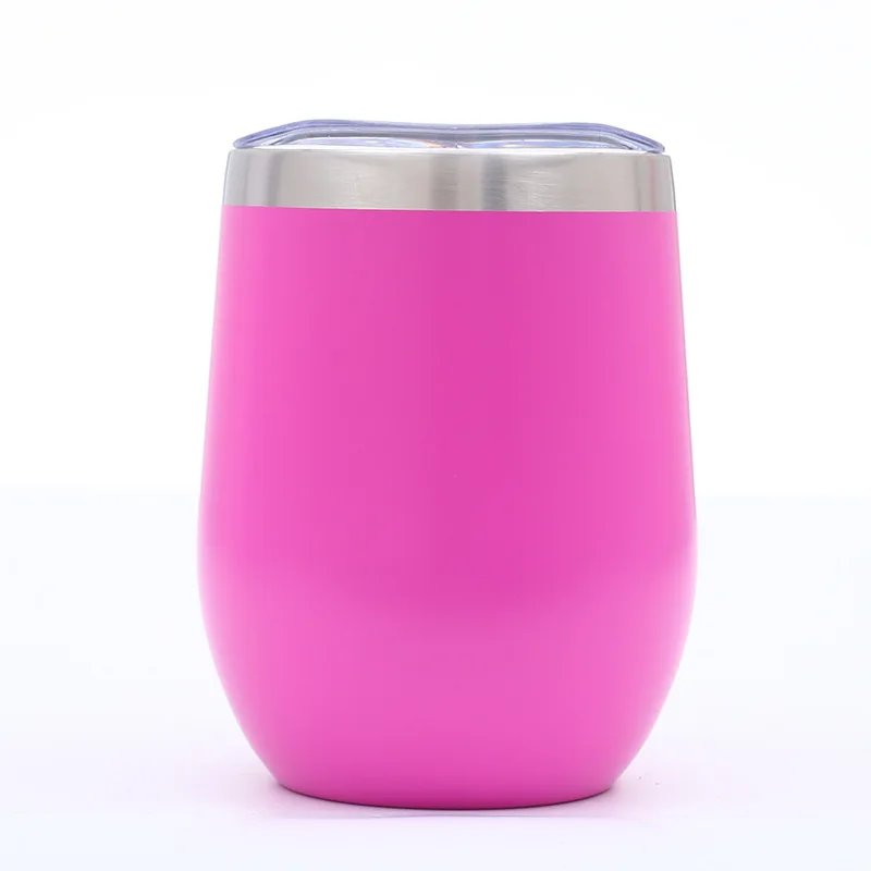 

2020 Wholesale Egg Shape Customized double wall 304 stainless steel coffee mug vacuum travel mug tumbler in stock, Black/white/pink/green