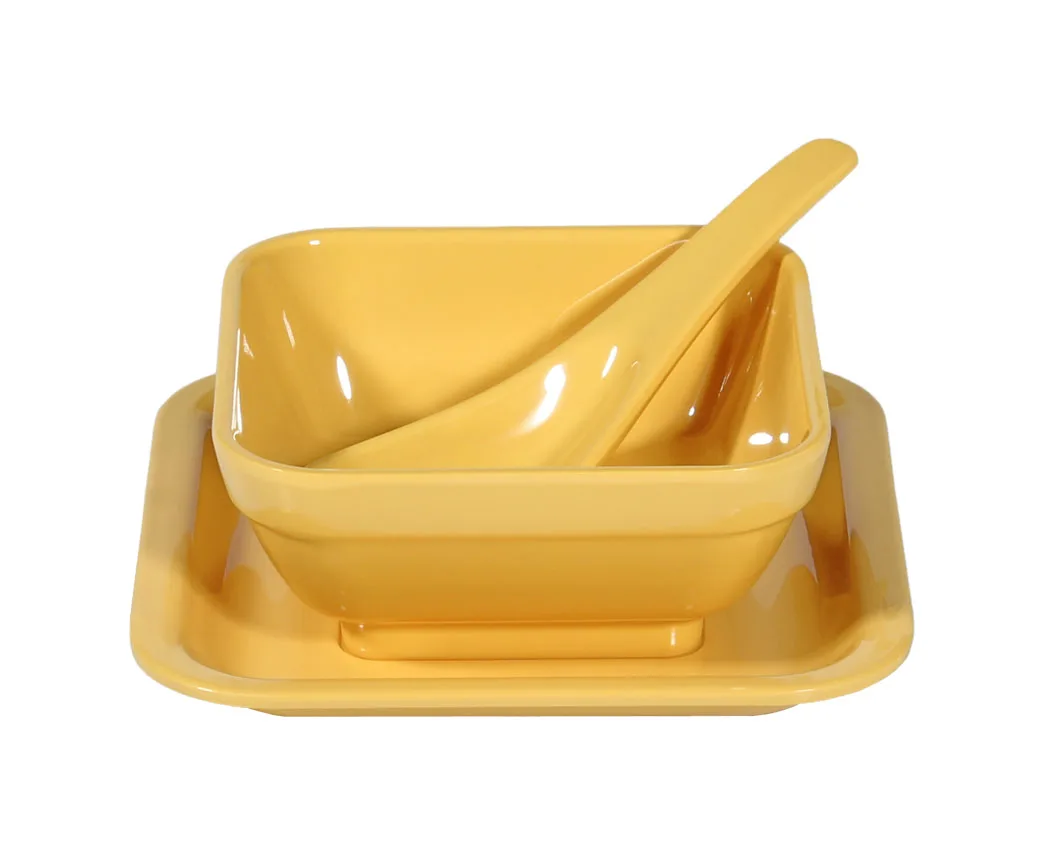

Factory direct Melamine square dinner buffet dessert plate serving plate plastic in Bulk White,Yellow, and OEM, Colorful or oem