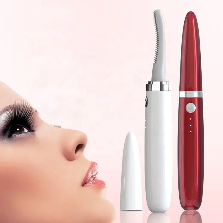 

Wholesale Mini Portable Electric Heated Eyelash Curler, White/red