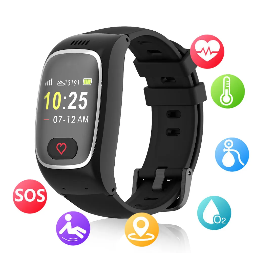 

GPS LBS Geo heart rate Smart Watch SOS Call VL16 Old People Sim Card Fall Down Alarm Remote Monitoring Elderly 4G Smart Bracelet