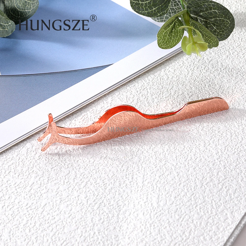 
False Lash Tweezers Eyelash Applicator Eyelash Extension Tweezers Private Label Rose Gold PVC bag with Shiny Paper Card 