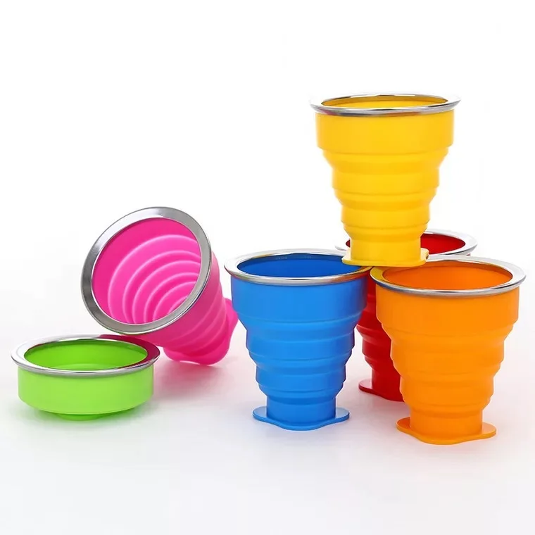 

Wholesale Cheap Price Biodegradable Silicone Collapsable Coffee Folding Cup, Different color can choose