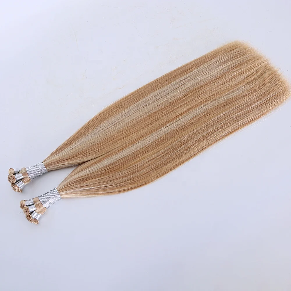 

New arrival piano color hair extension super double drawn virgin european remy human hair hand tied weft
