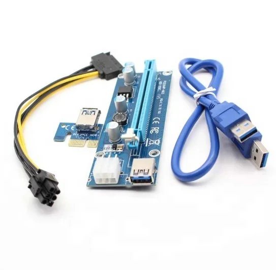 

Factory VER 006 PCI-E x1 to x16 USB 3.0 Extender Cable Riser Card VER006C ver006