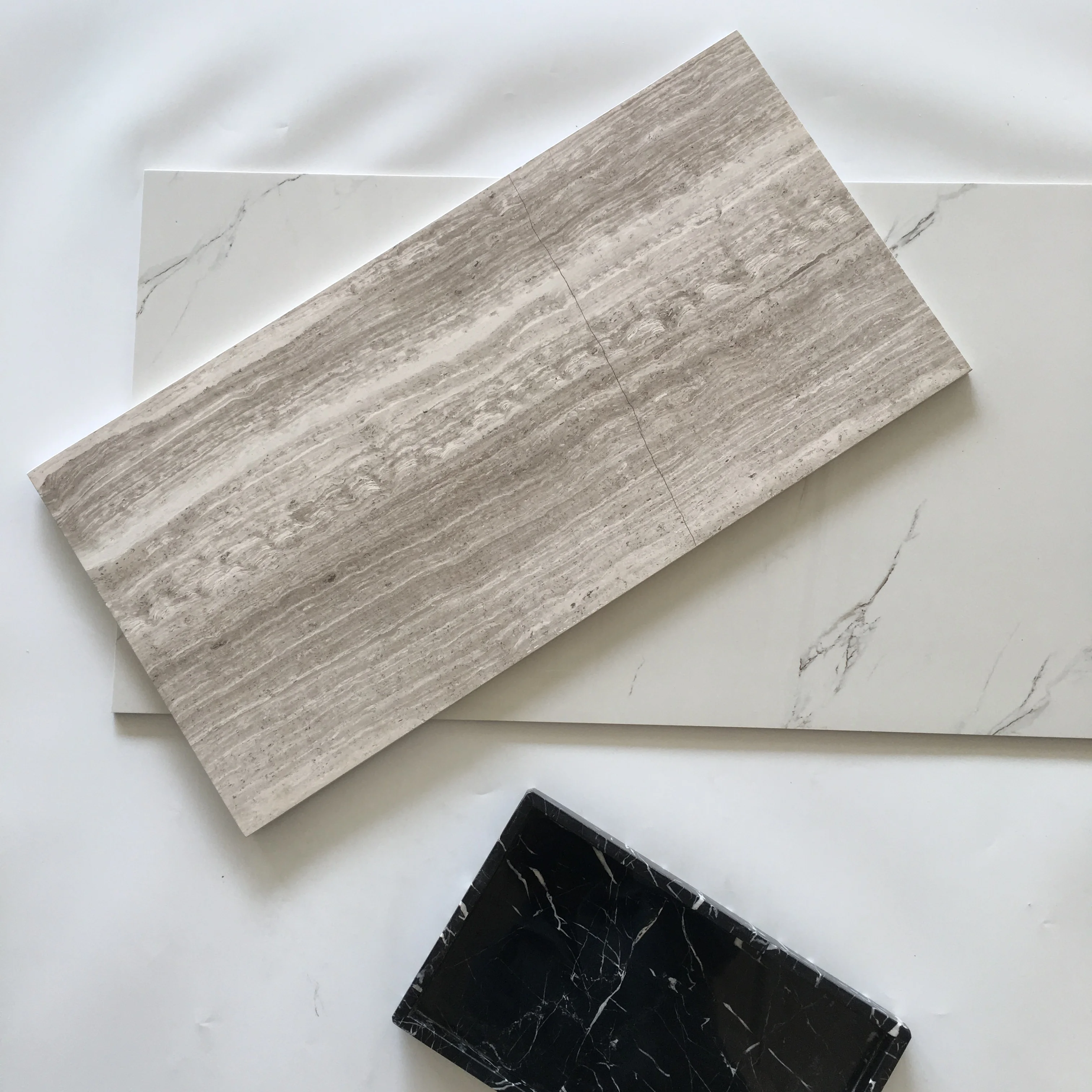 Hot Sale Wood Grain White Marble Tile for Wall Cladding Flooring Tile Stair