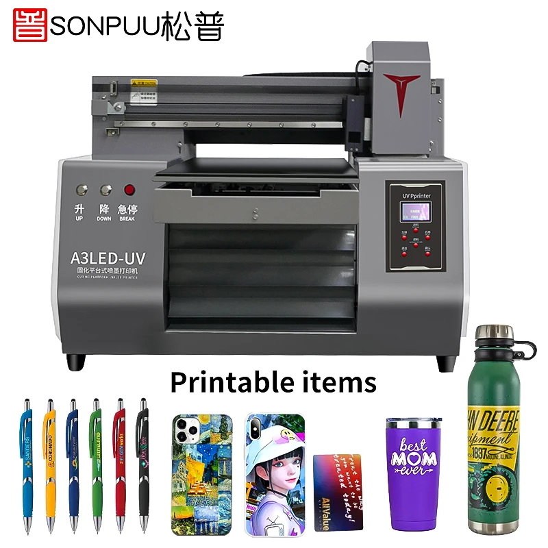 

Factory Supply Phone Case A3 UV Printer Wholesale Inkjet Printers Cylinder Bottle Logo Printing Machine UV Flatbed Printer